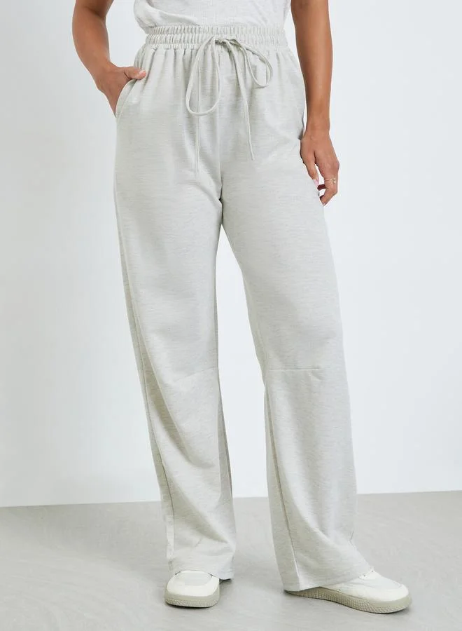 Styli Women Grey Wide Leg Joggers